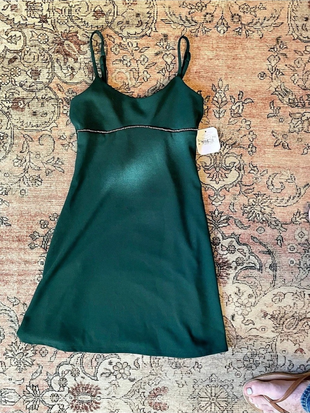 ALTRD STATE Green Empire Waist Mini Dress Size XXS